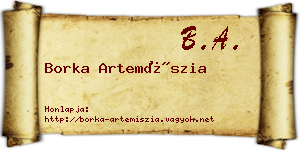Borka Artemíszia névjegykártya
